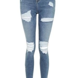 Topshop Medium Wash Jamie Jeans Super Ripped